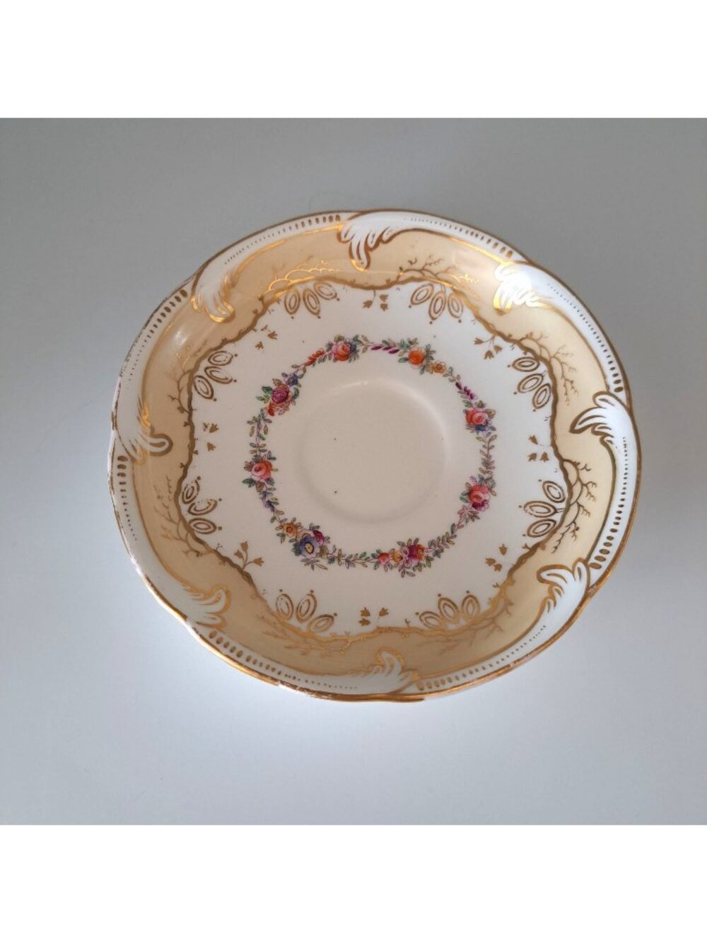 Vintage Floral & Gold Trim Saucer With Intricate Design